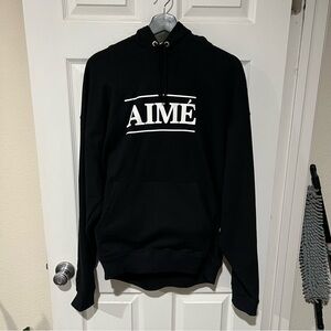 Aime Leon Dore ALD Easy Aimé Bold Logo Hoodie Hooded Sweatshirt Jet Black Sz XL